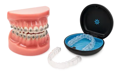 При брекетах и элайнерах