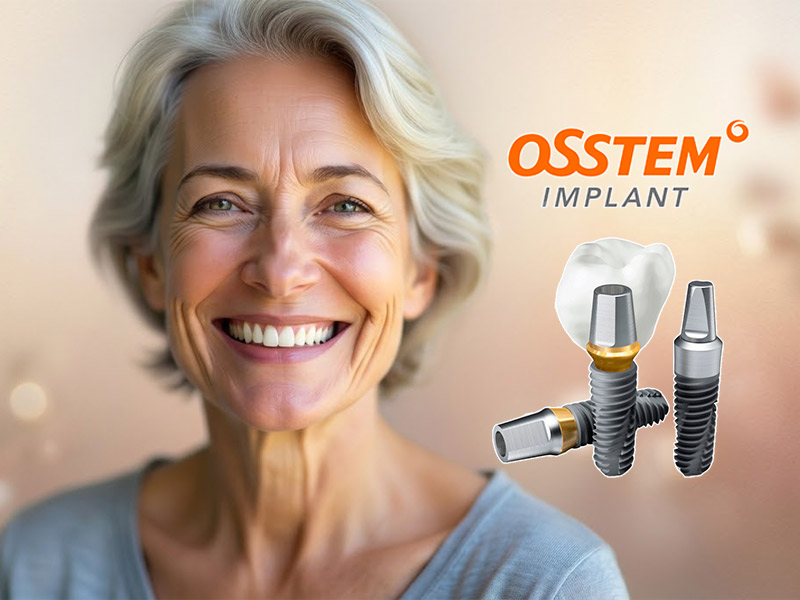 Имплант Osstem с керамической коронкой для старшего поколения