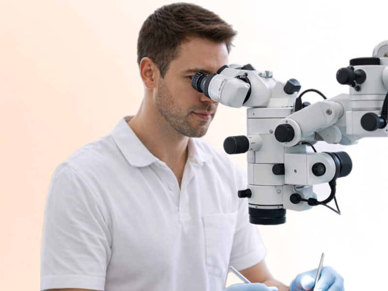 Лечение кариеса под микроскопом