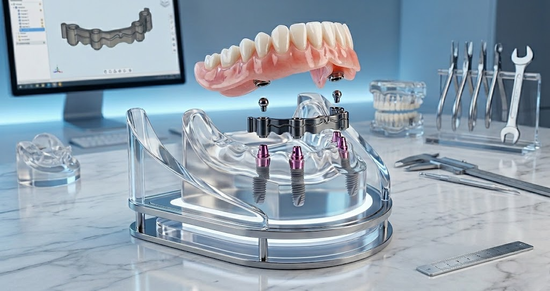 Балочный протез на 4 имплантах
